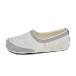 OmaKing Natural Felt & Lambswool White Unisex Papucs