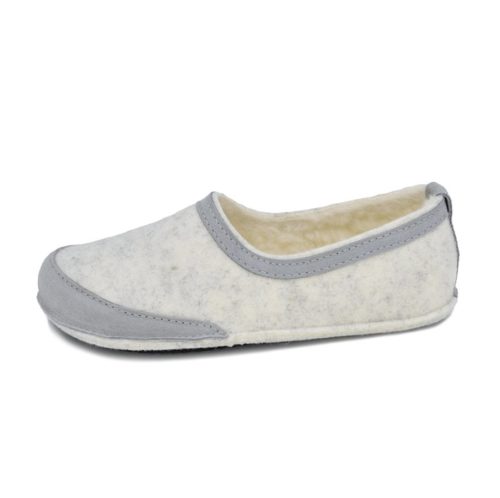 OmaKing Natural Felt & Lambswool White Unisex Barefoot Papucs