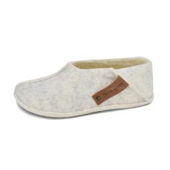 OmaKing Tohkri Natural Felt & Lambswool White Unisex Papucs