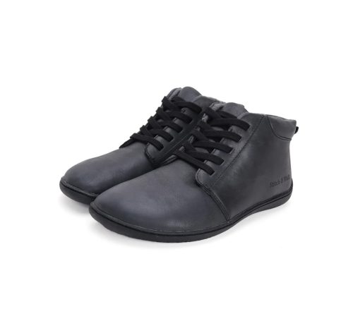 Stitch & Walk Black Bélelt Barefoot Bokacipő A088-42835